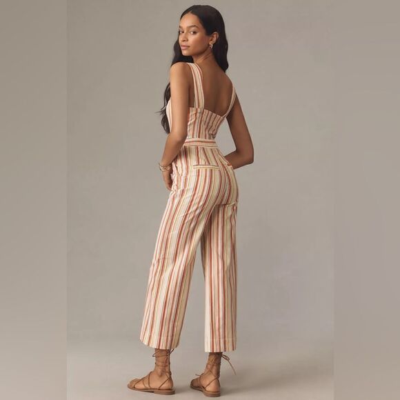 Anthropologie The Portside Button-Front Jumpsuit by Maeve Size 12 - Picture 2 of 4